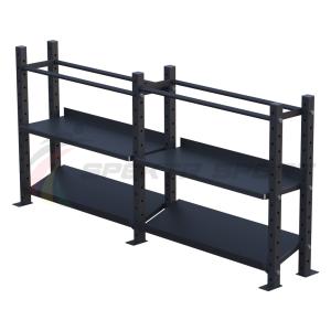 Купить Модульный стеллаж для гантелей, гирь и медболов 2580х430х1200 (2 секции) в Луге 